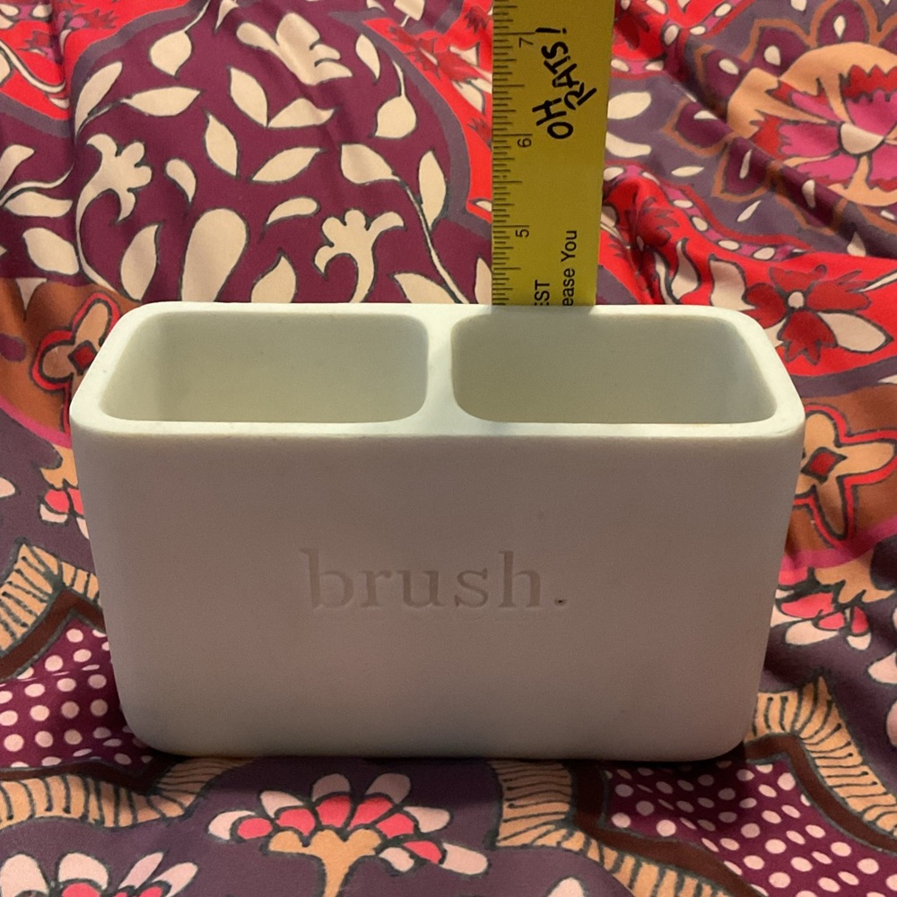 White Brush Holder